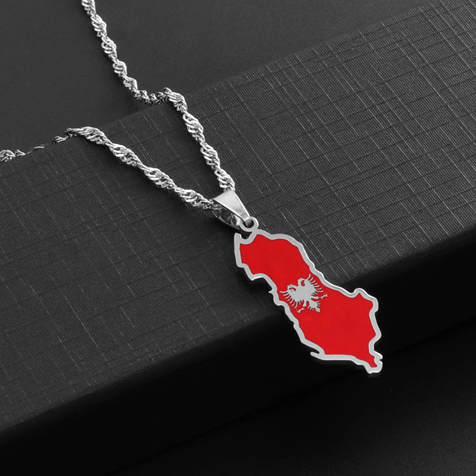 Albania Flag Necklace – Arwino
