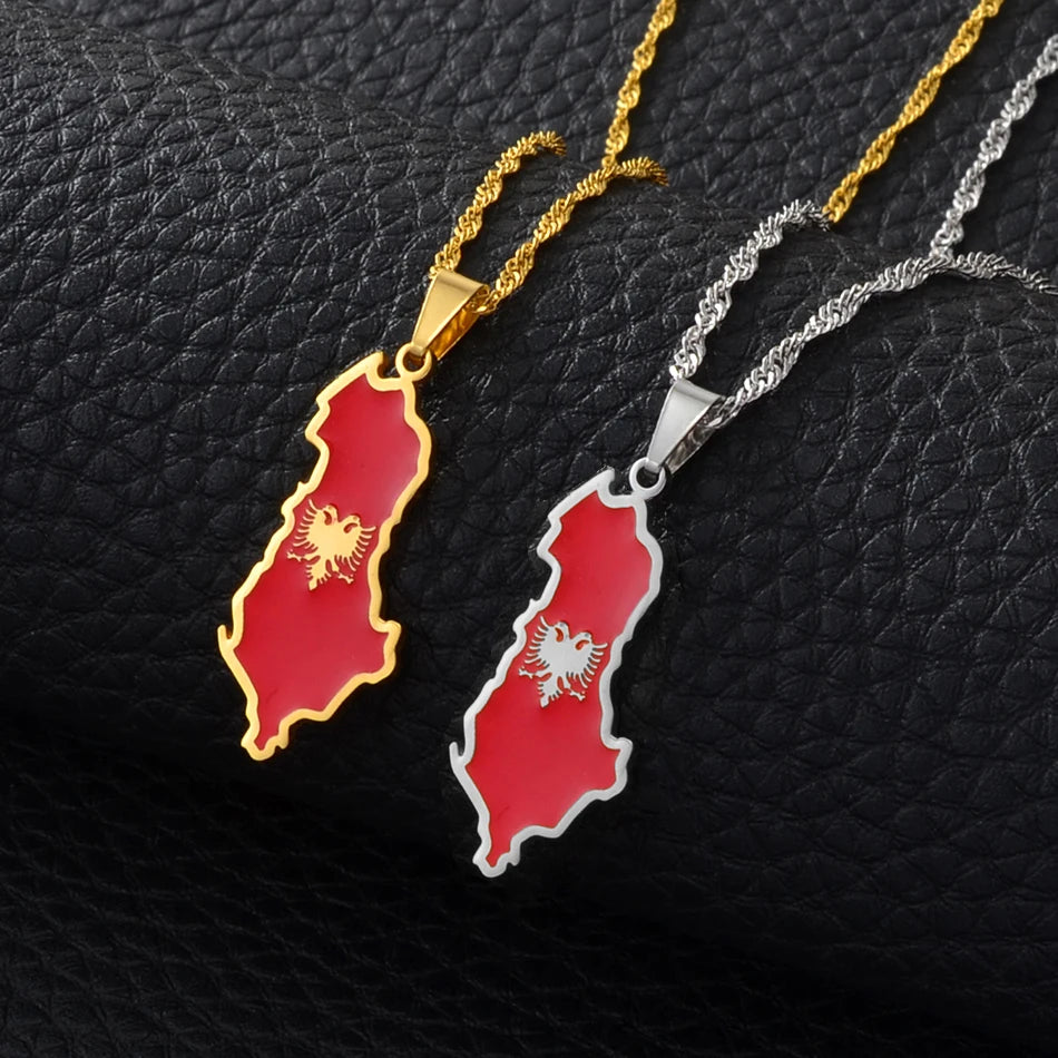 Albania Flag Necklace – Arwino