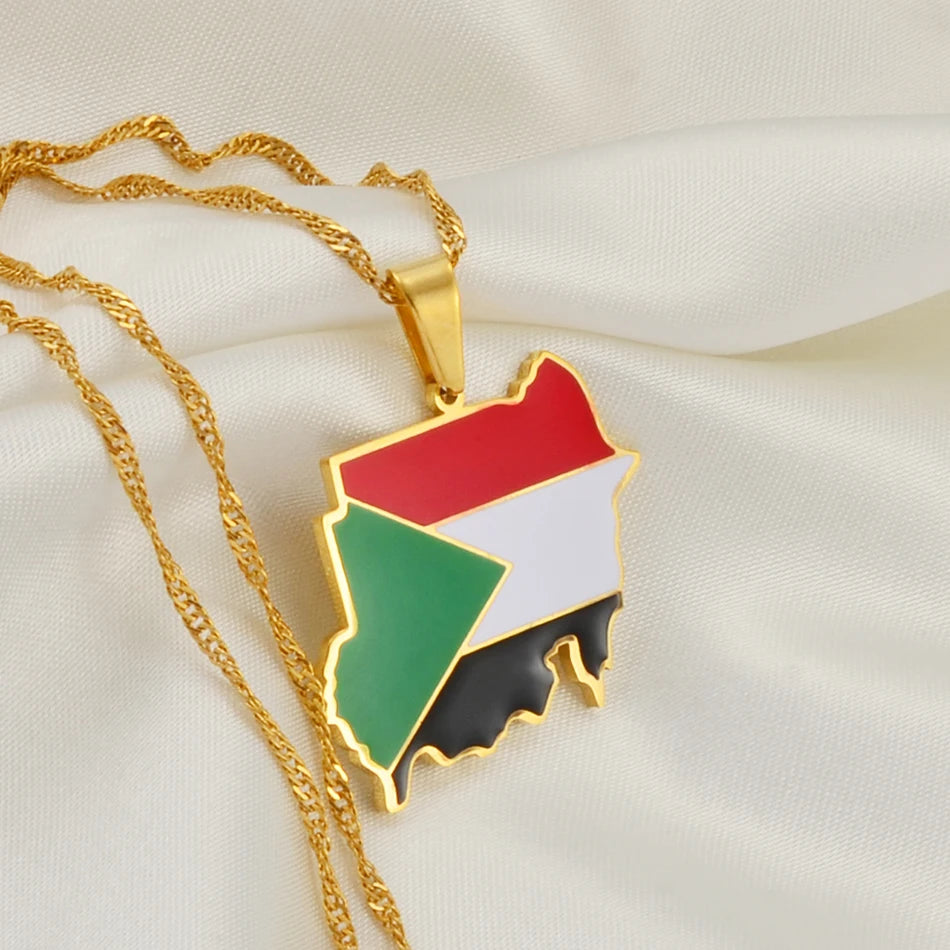 Sudan Flag Necklace – Arwino