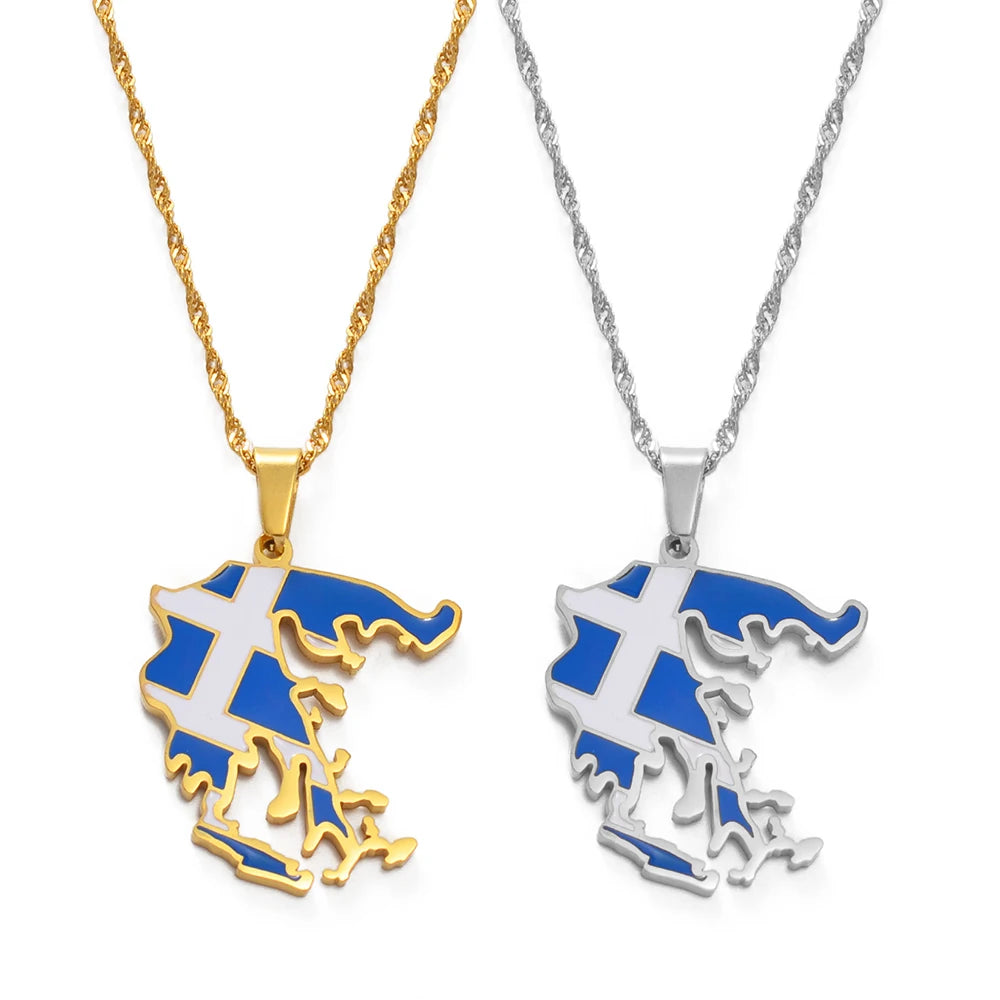 Greece Flag Necklace – Arwino