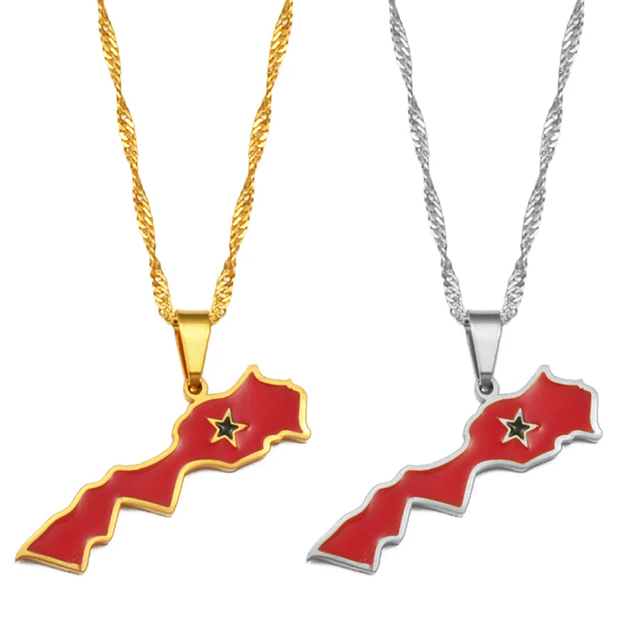 Morocco Flag Necklace – Arwino