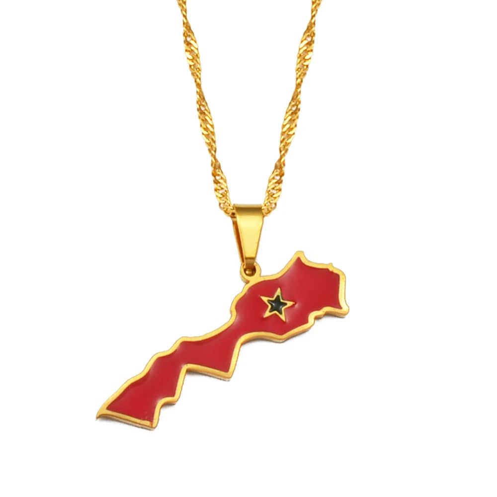 Morocco Flag Necklace – Arwino