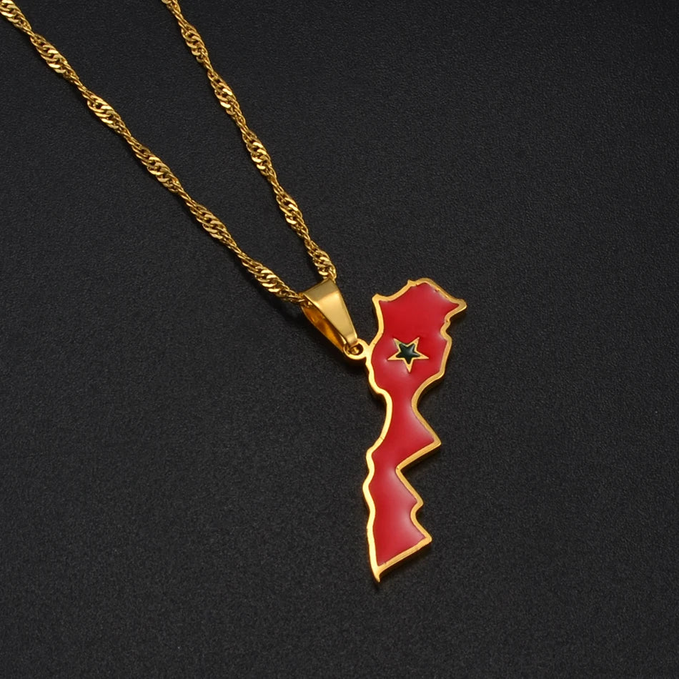 Morocco Flag Necklace – Arwino