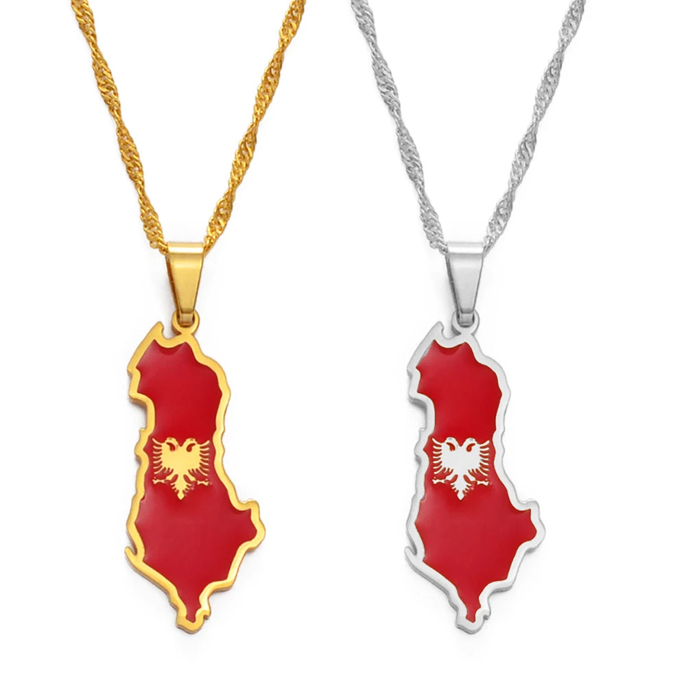 Albania Flag Necklace – Arwino