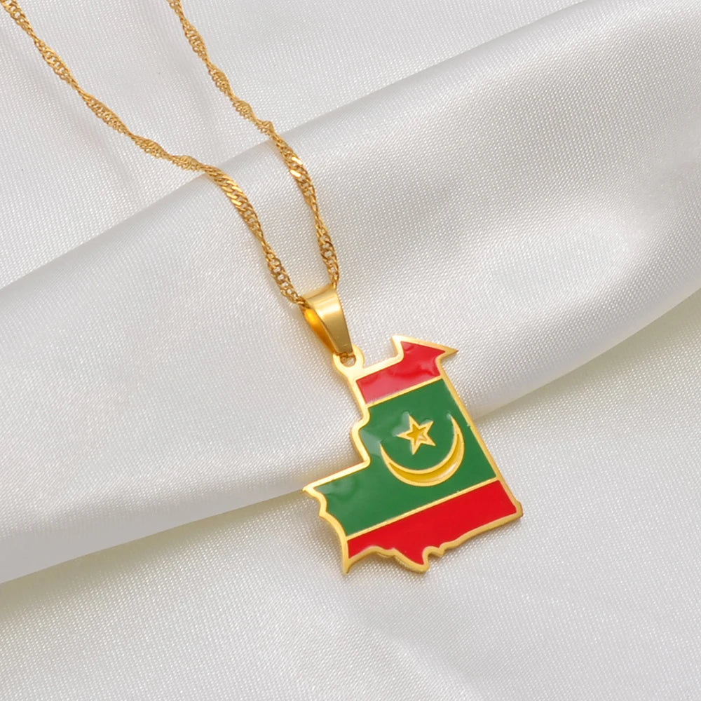 Mauritania Flag Necklace – Arwino