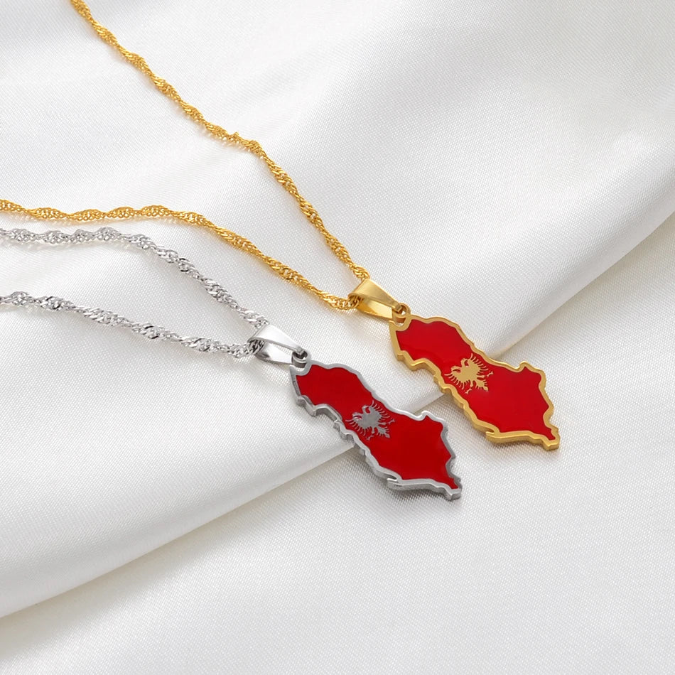 Albania Flag Necklace – Arwino