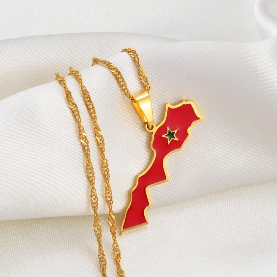 Morocco Flag Necklace – Arwino
