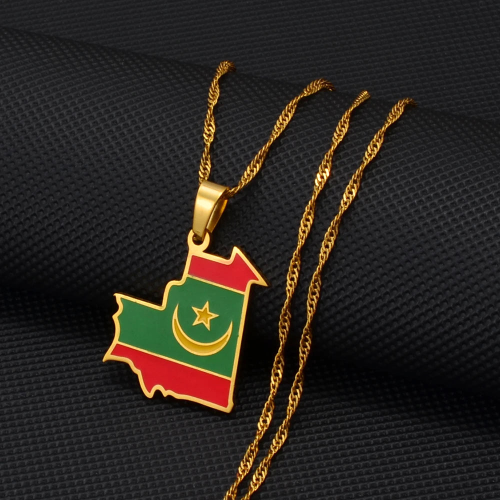 Mauritania Flag Necklace – Arwino