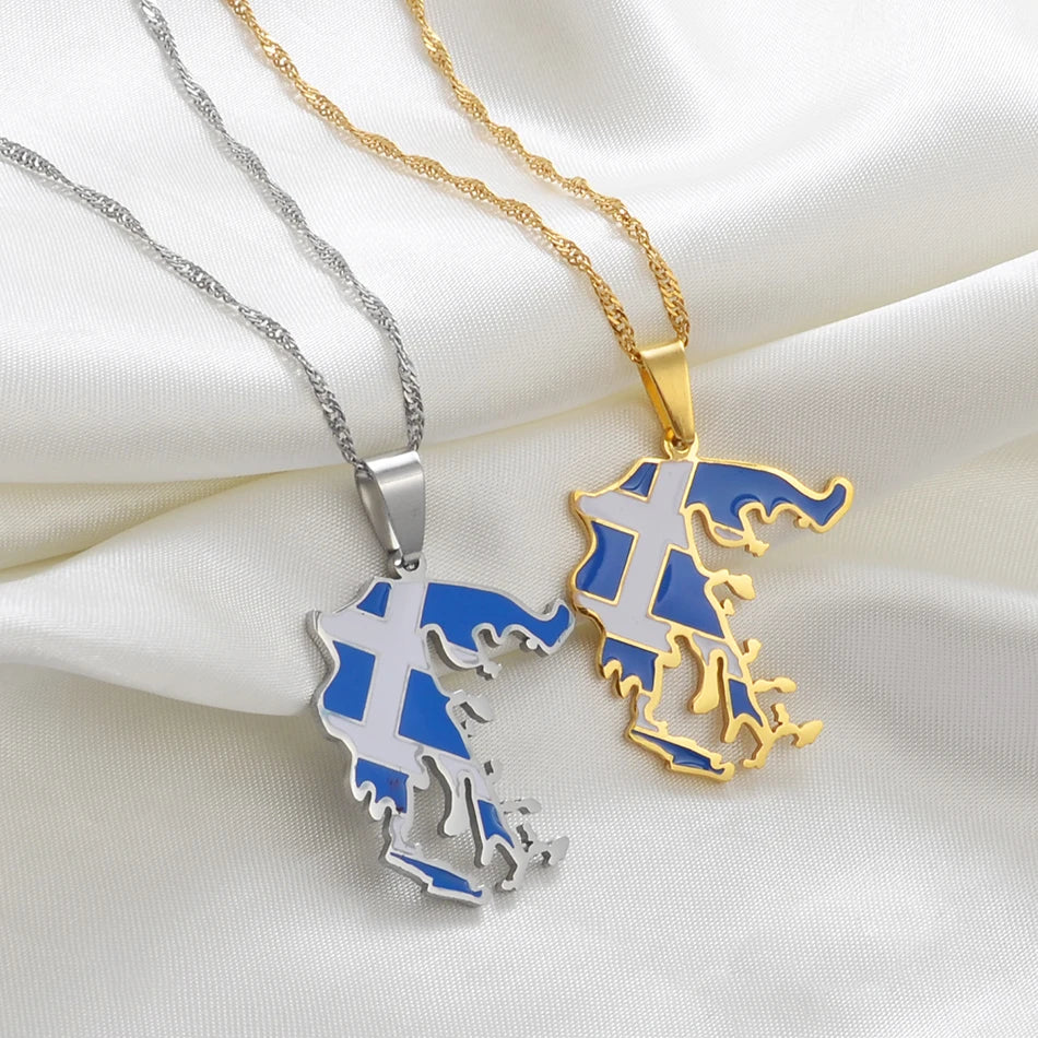Greece Flag Necklace – Arwino