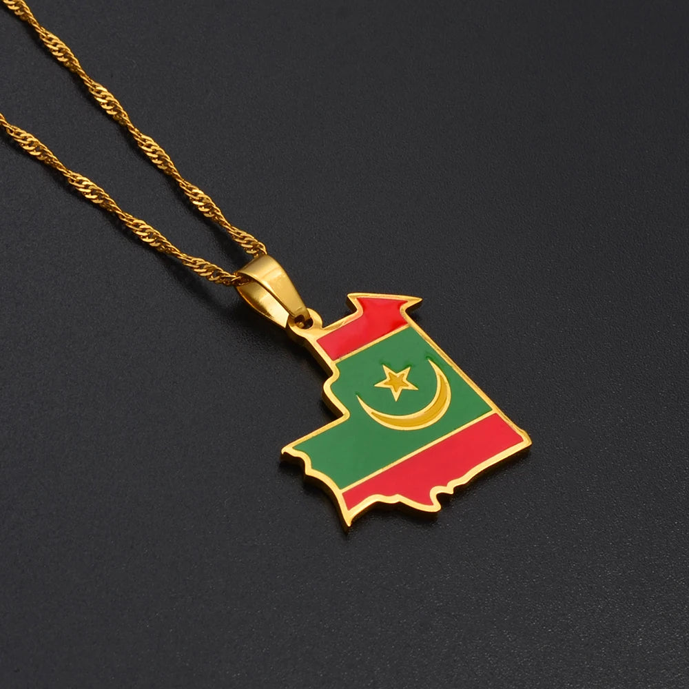 Mauritania Flag Necklace – Arwino