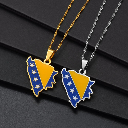 Bosnia and Herzegovina Flag Necklace – Arwino