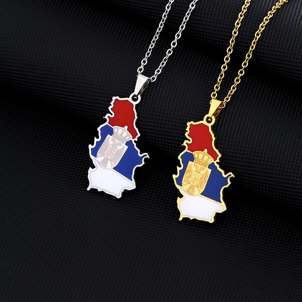 Serbia Flag Necklace – Arwino