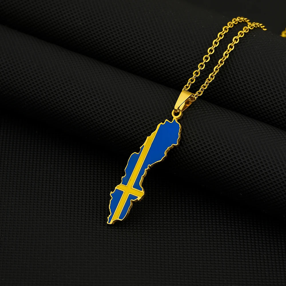 Sweden Flag Necklace – Arwino