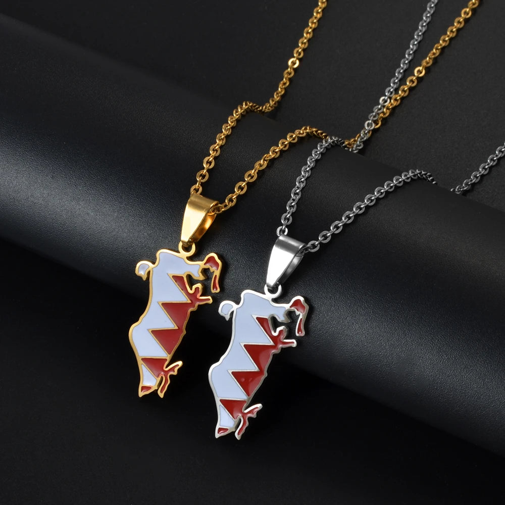 Bahrain Flag Necklace - Arwino