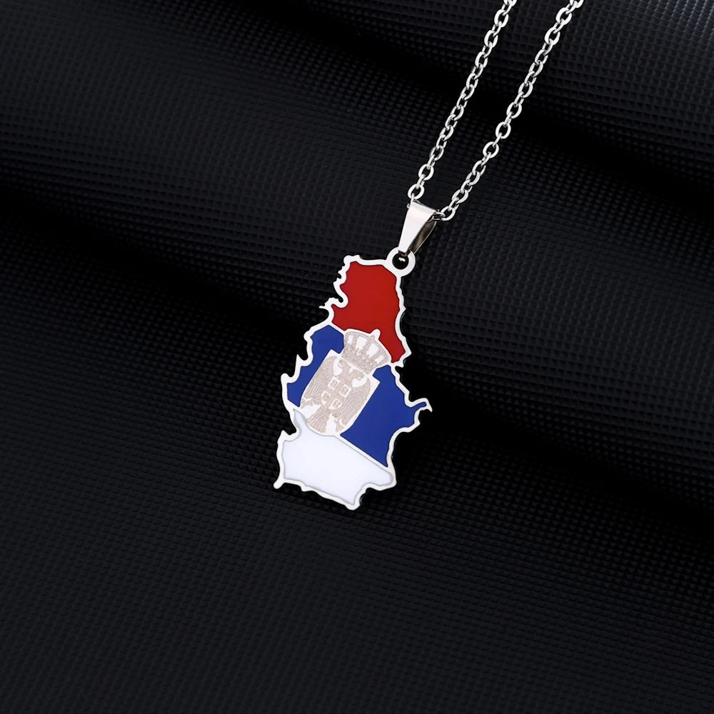 Serbia Flag Necklace – Arwino