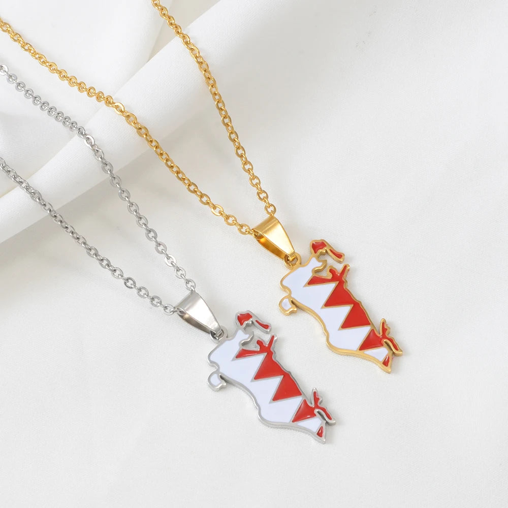 Bahrain Flag Necklace - Arwino