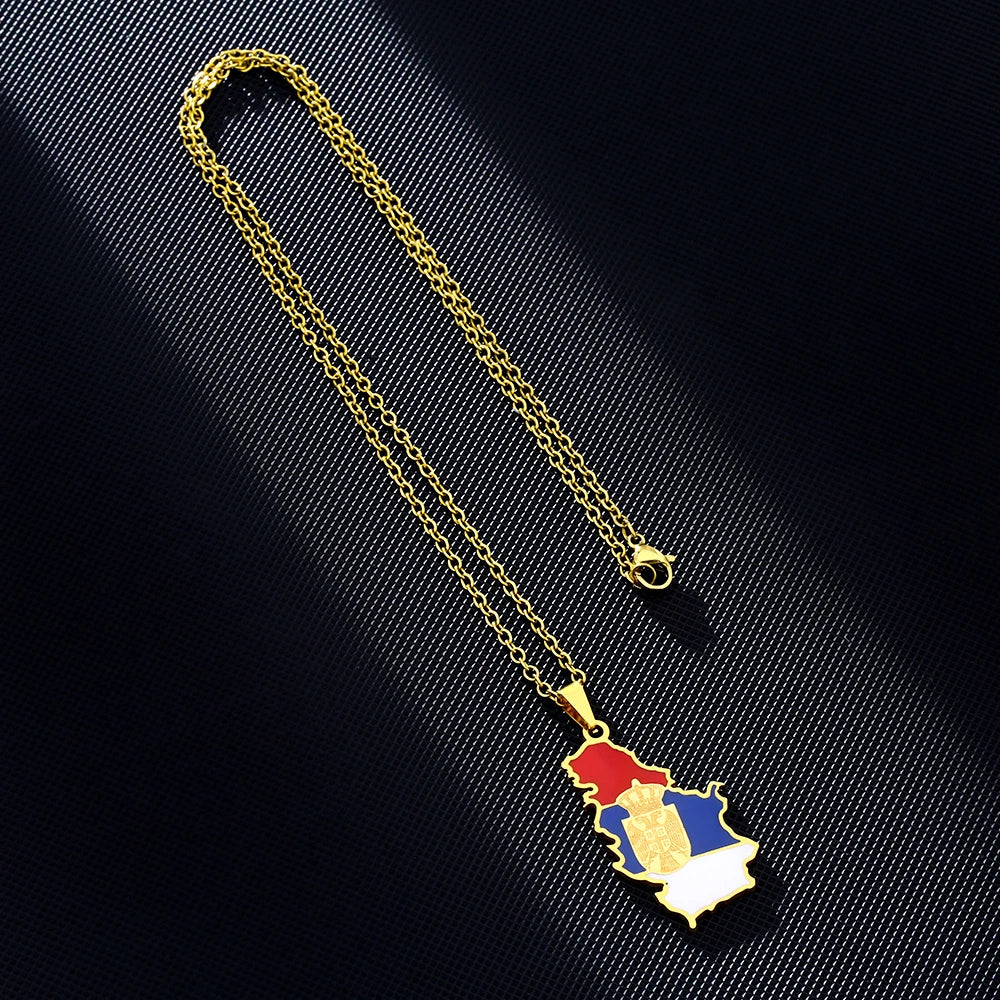 Serbia Flag Necklace – Arwino
