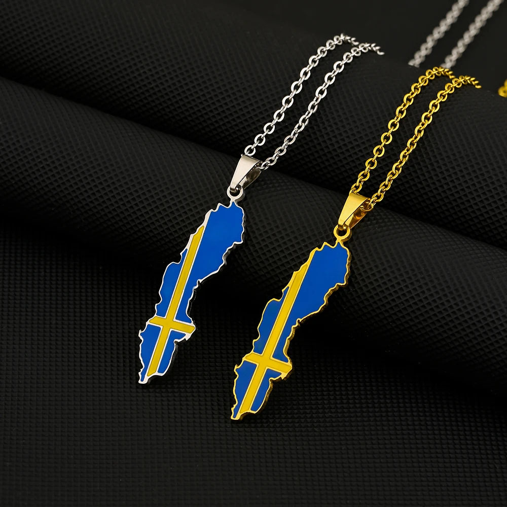 Sweden Flag Necklace – Arwino