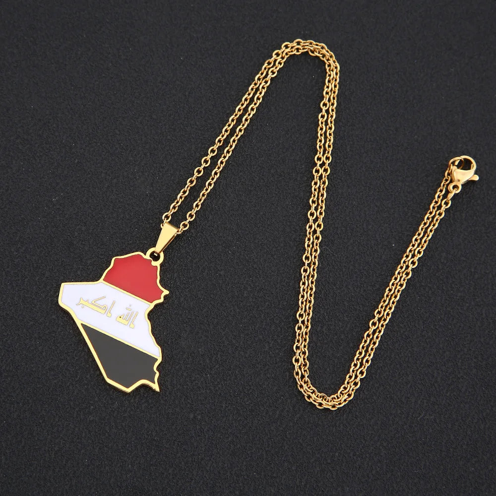 Iraq Flag Necklace - Arwino