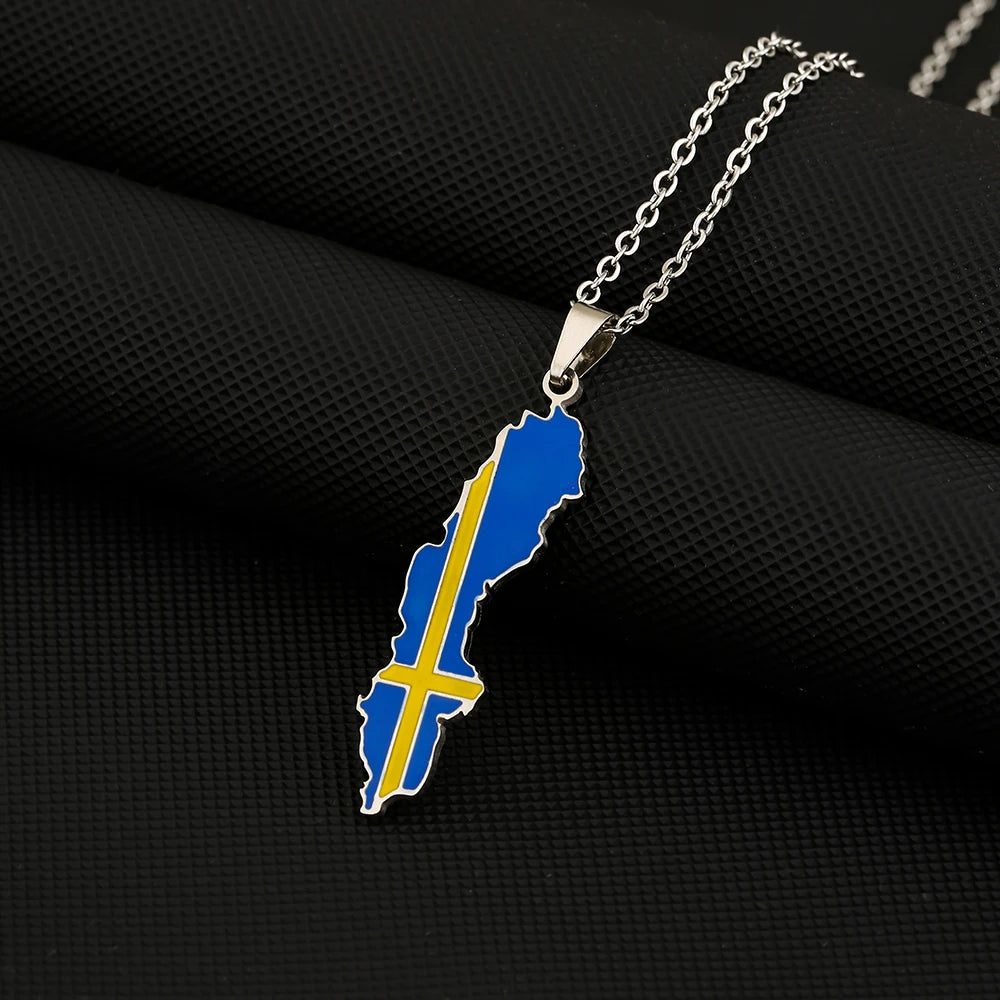 Sweden Flag Necklace – Arwino
