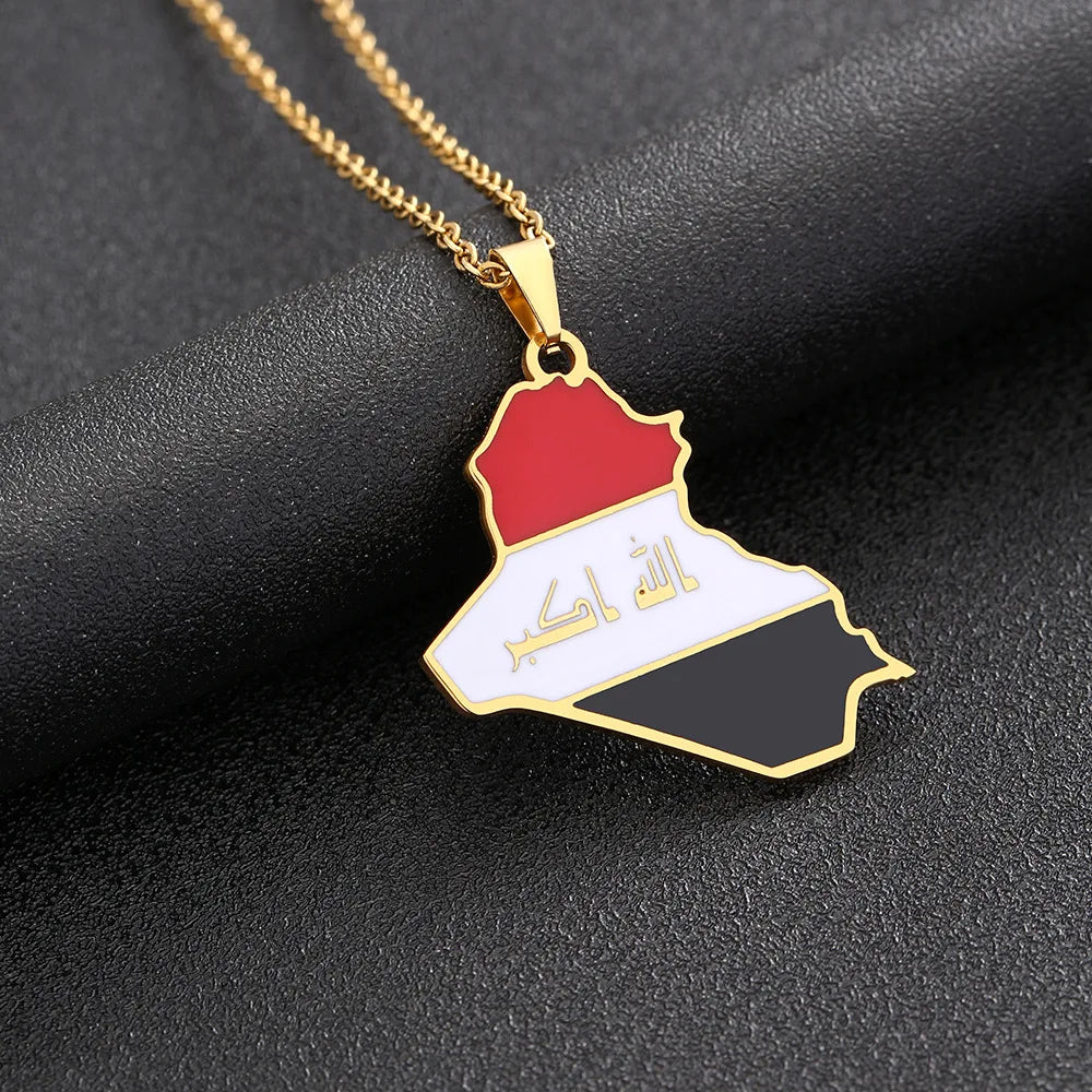 Iraq Flag Necklace - Arwino
