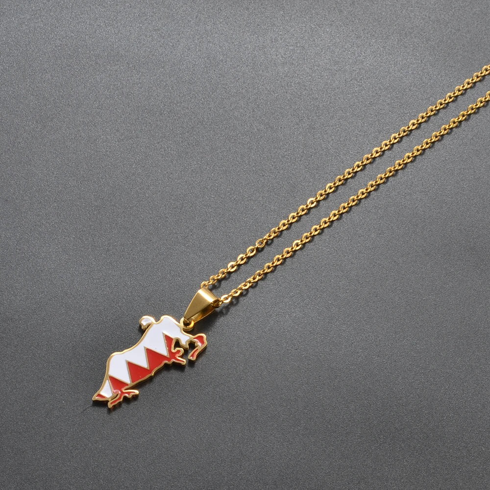 Bahrain Flag Necklace - Arwino