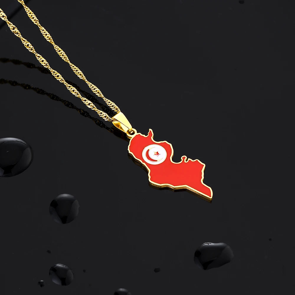 Tunisia Flag Necklace – Arwino