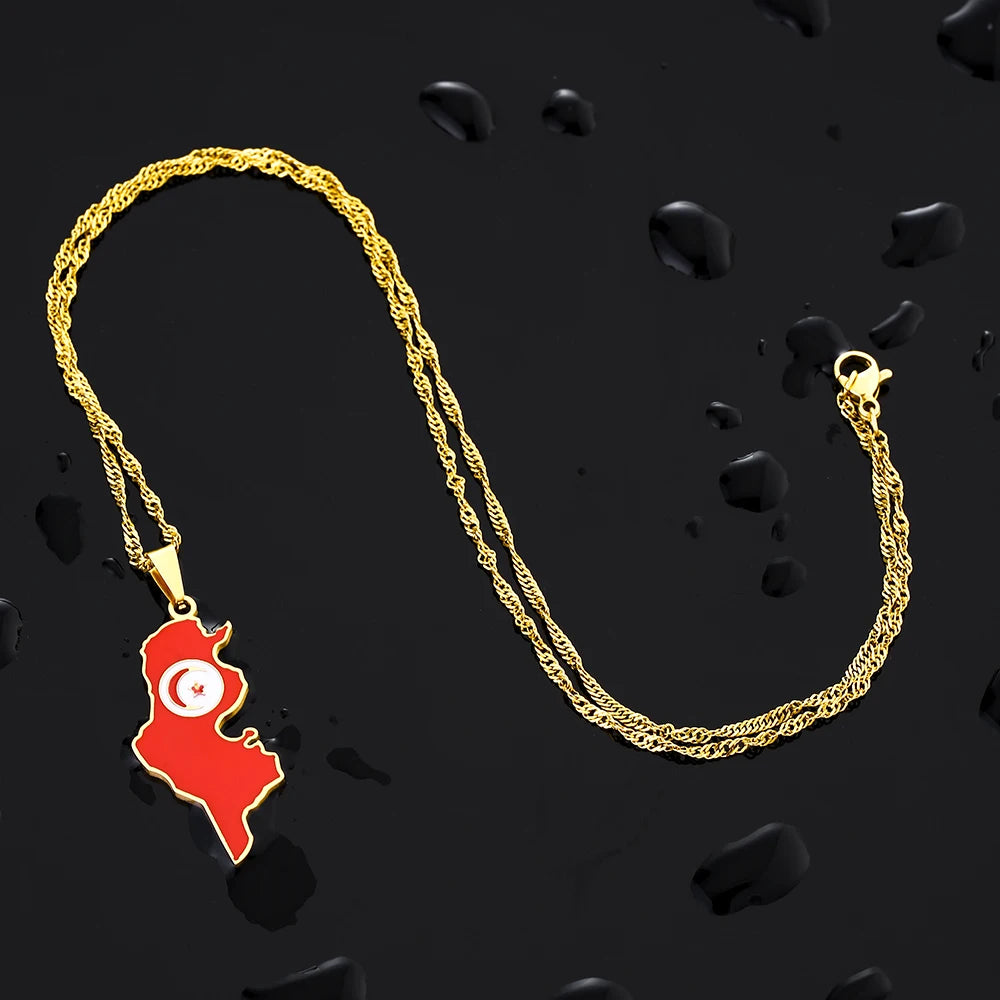 Tunisia Flag Necklace – Arwino