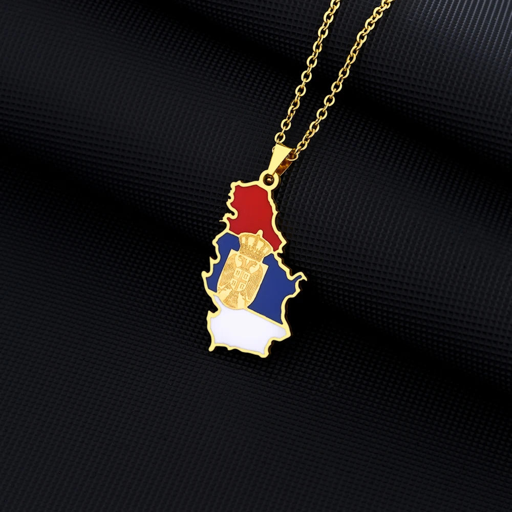 Serbia Flag Necklace – Arwino