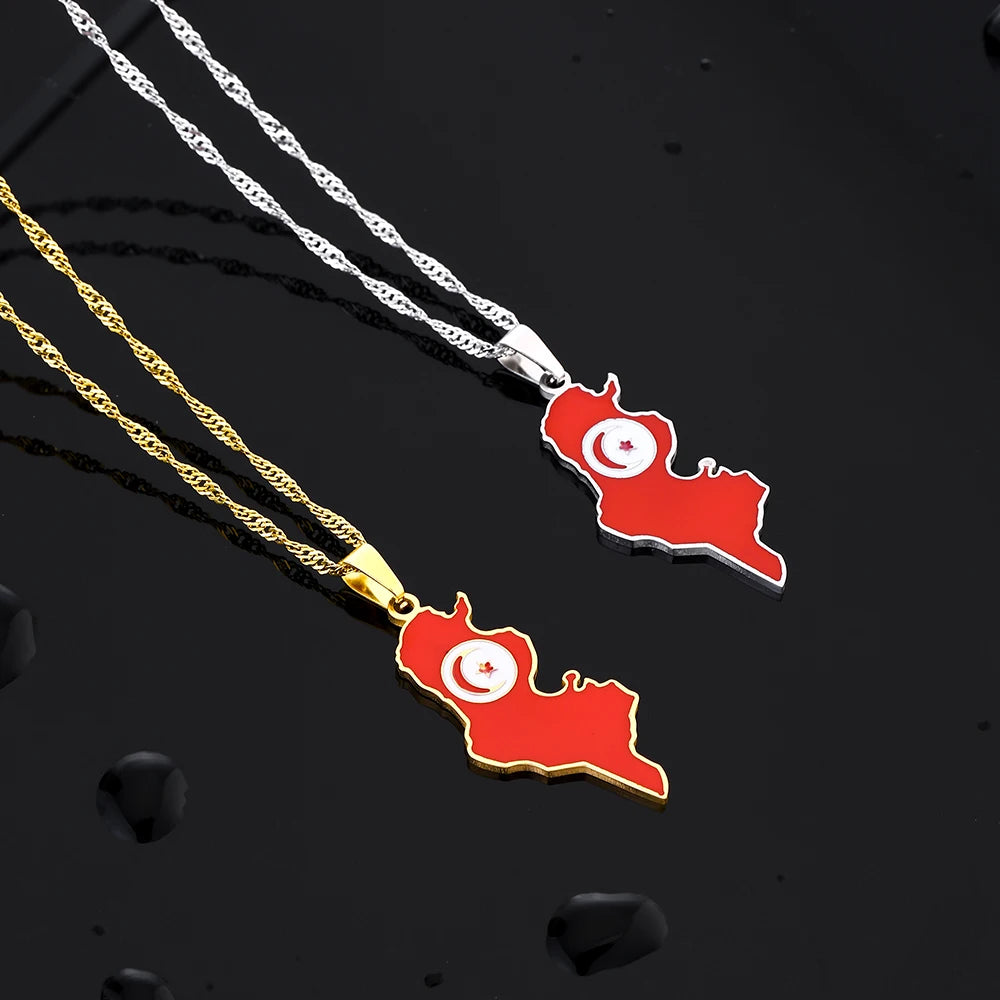 Tunisia Flag Necklace – Arwino