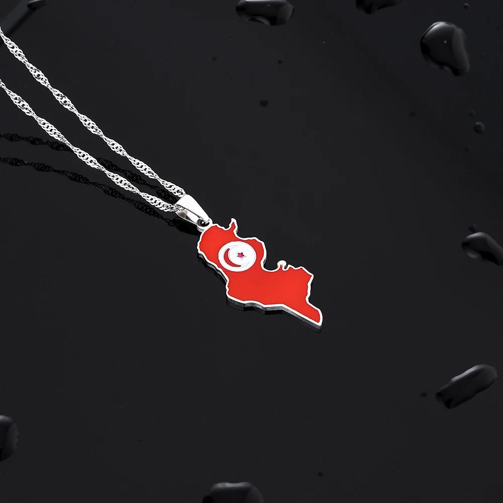 Tunisia Flag Necklace – Arwino