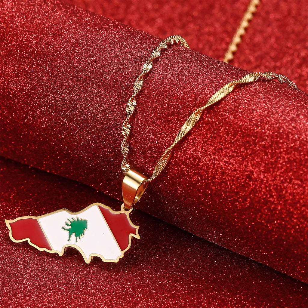 Lebanon Flag Necklace – Arwino