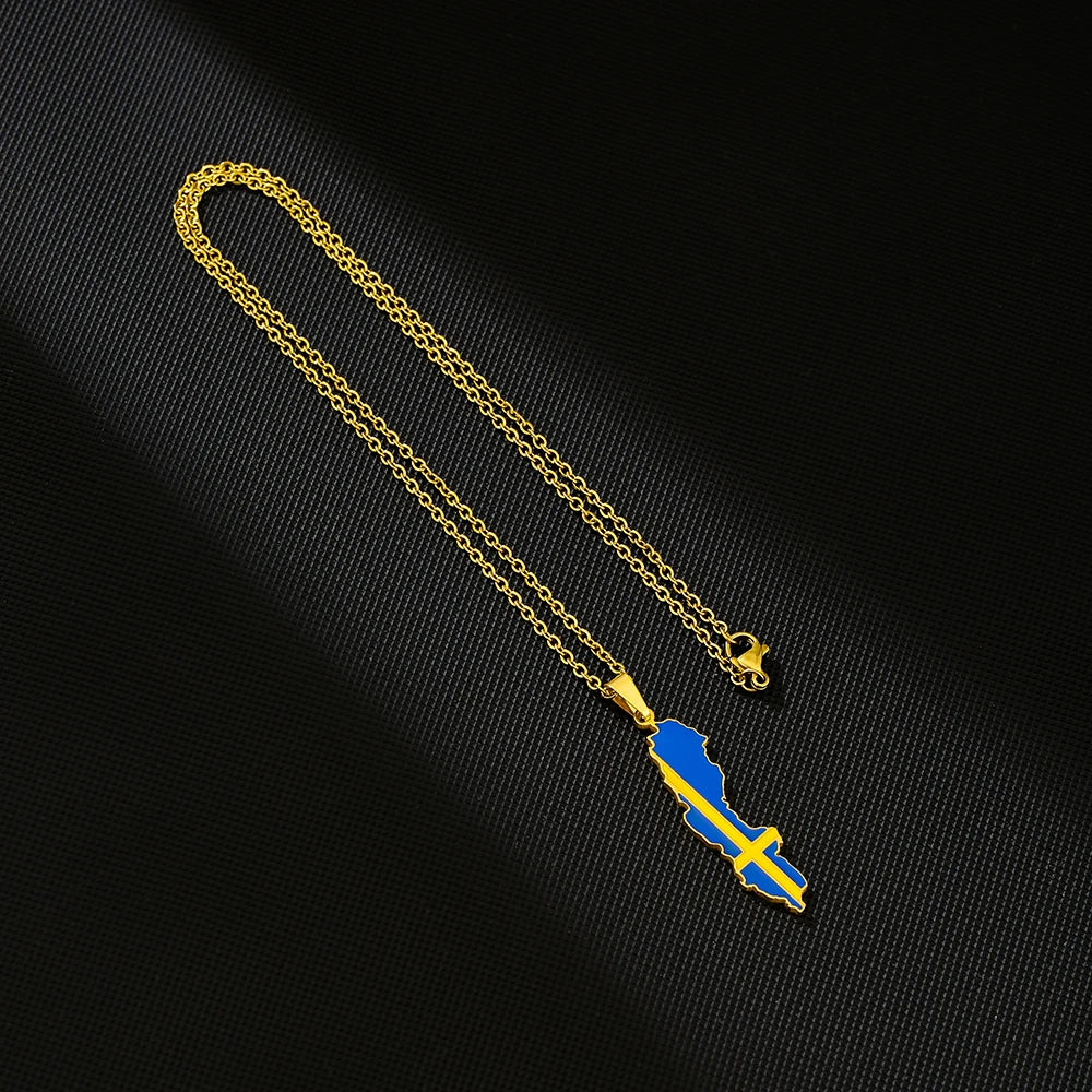 Sweden Flag Necklace – Arwino