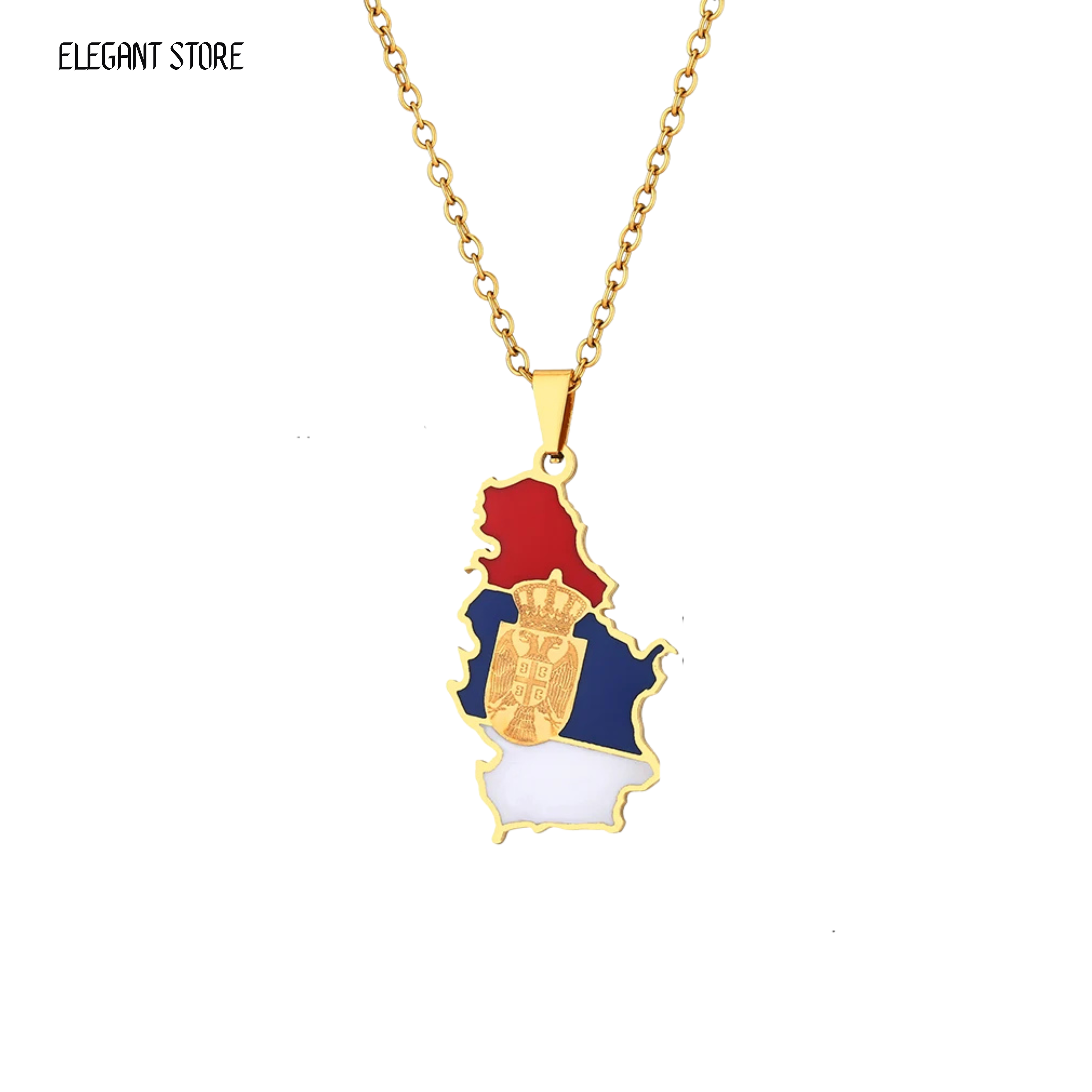 Serbia Flag Necklace – Arwino