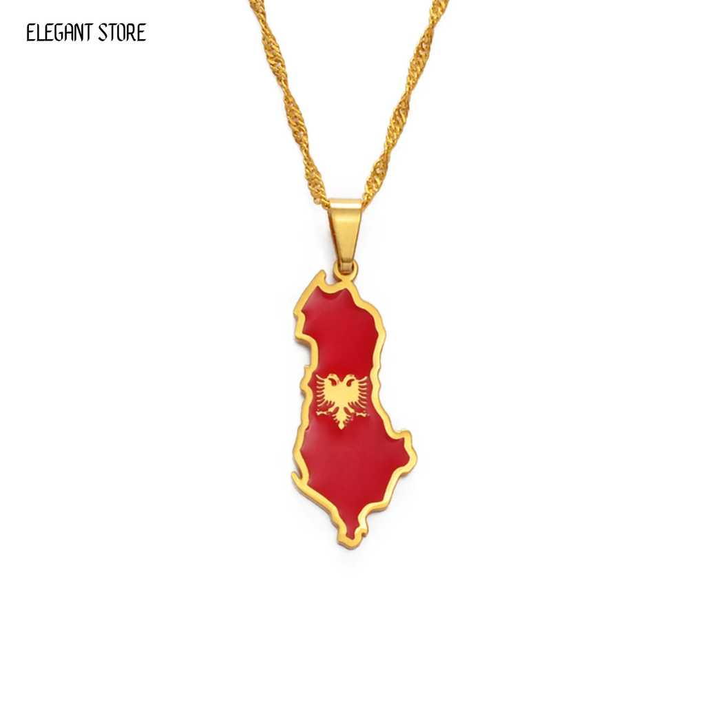 Albania Flag Necklace – Arwino