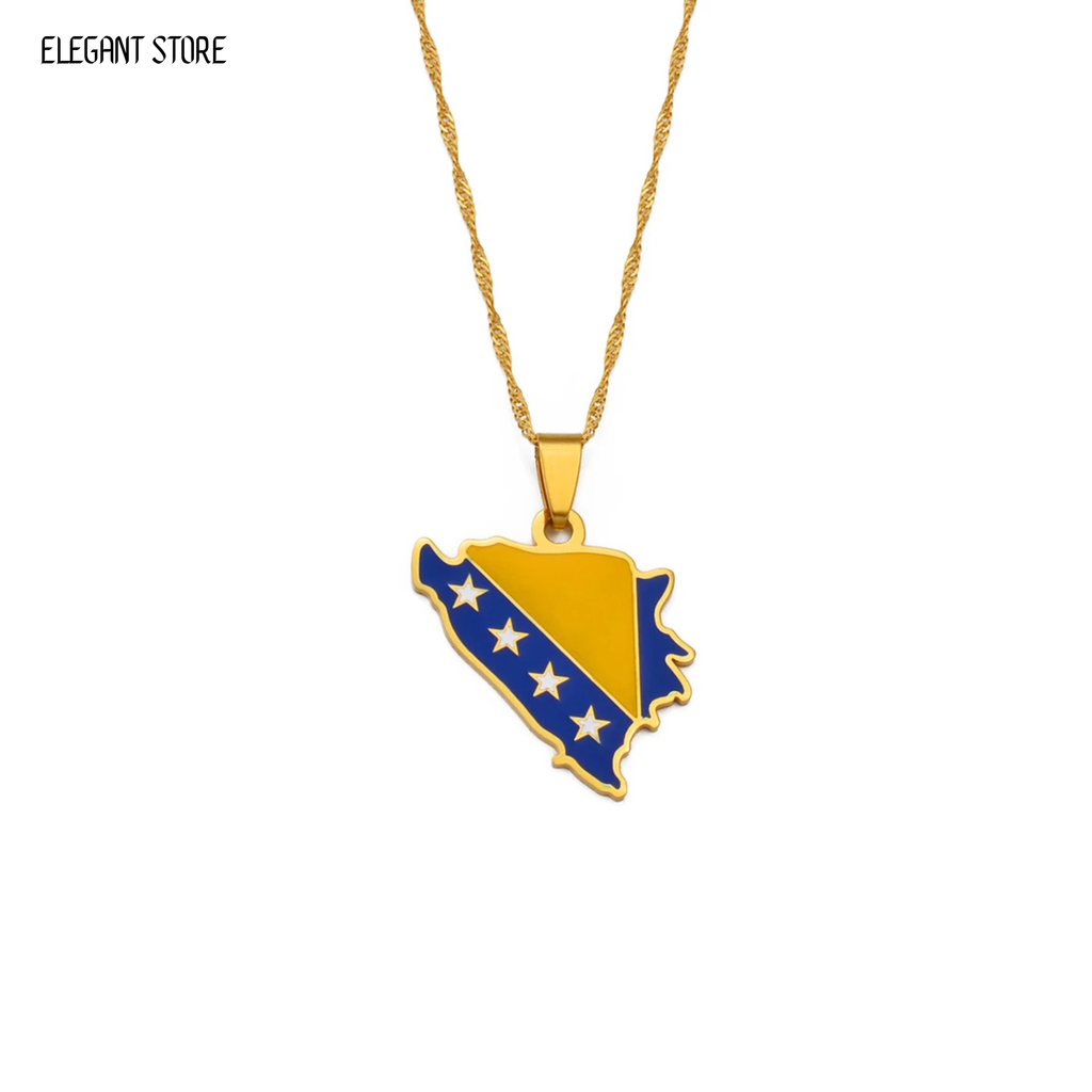 Bosnia and Herzegovina Flag Necklace – Arwino