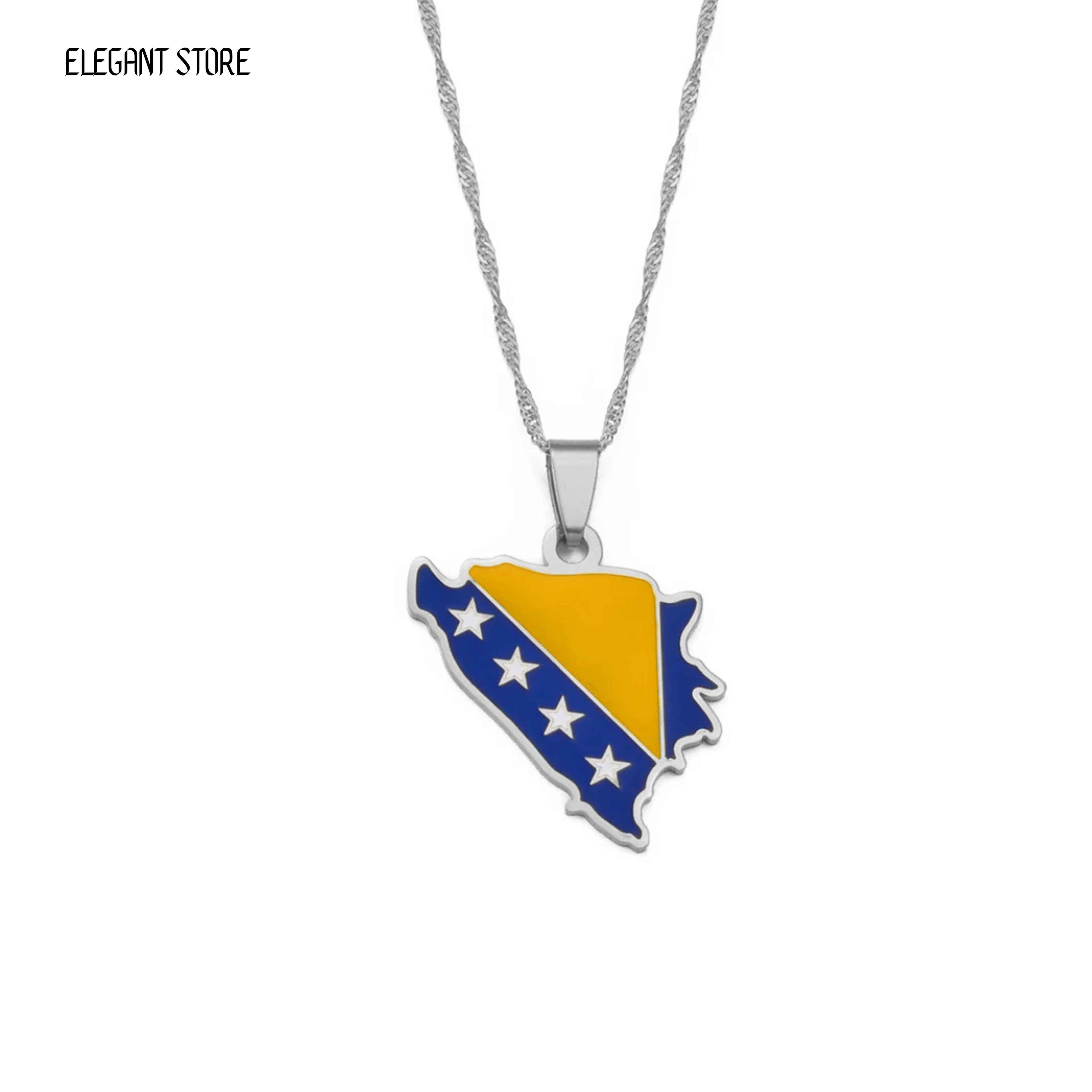 Bosnia and Herzegovina Flag Necklace – Arwino