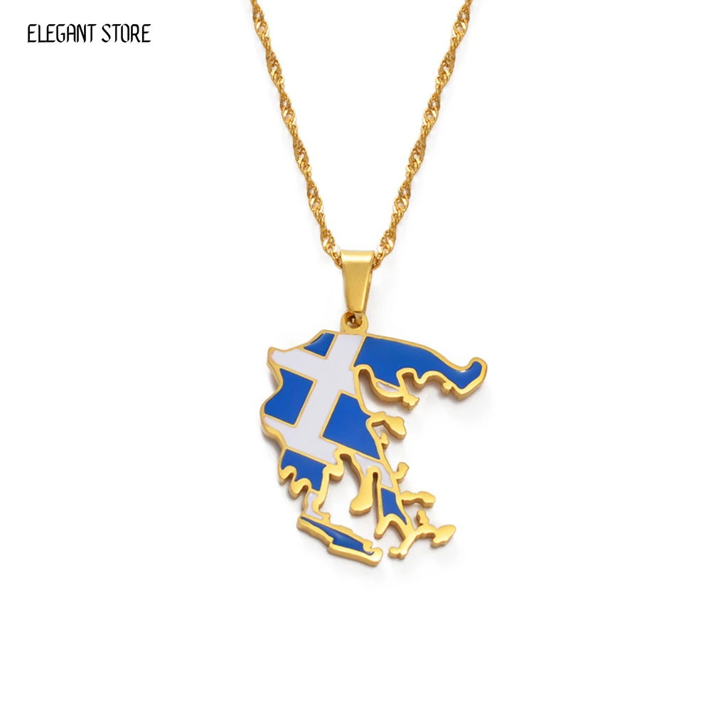 Greece Flag Necklace – Arwino