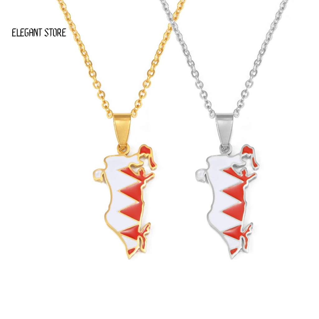 Bahrain Flag Necklace - Arwino